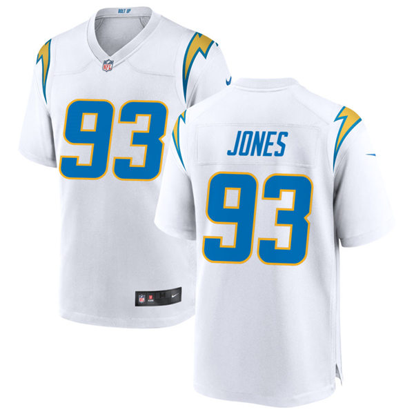 Mens Los Angeles Chargers #93 Justin Jones Nike White Vapor Limited Jersey