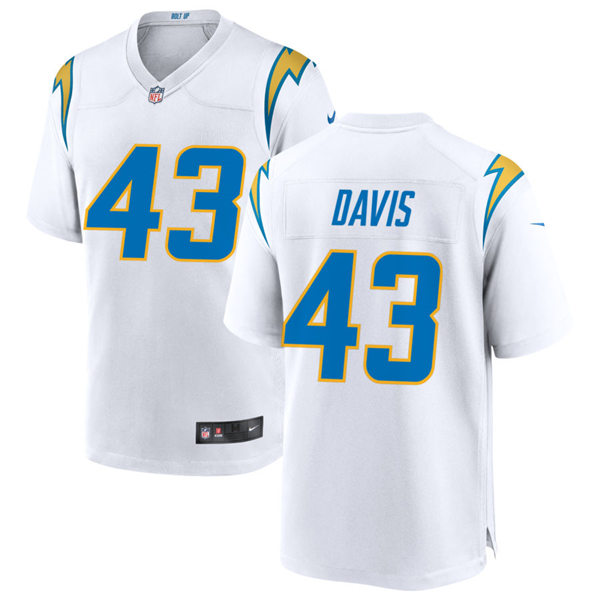 Mens Los Angeles Chargers #43 Michael Davis Nike White Vapor Limited Jersey