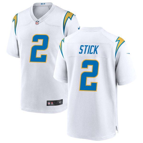 Mens Los Angeles Chargers #2 Easton Stick Nike White Vapor Limited Jersey