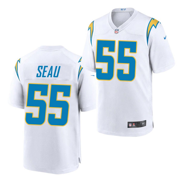 Mens Los Angeles Chargers Retired Player #55 Junior Seau Nike White Vapor Limited Jersey