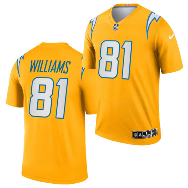 Mens Los Angeles Chargers #81 Mike Williams Nike 2021 Gold Inverted Legend Jersey