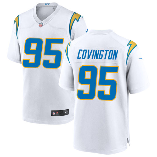 Mens Los Angeles Chargers #95 Christian Covington Nike White Vapor Limited Jersey