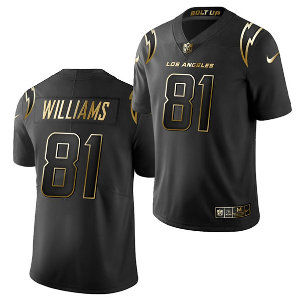Mens Los Angeles Chargers #81 Mike Williams Nike Black Golden Limited Jersey