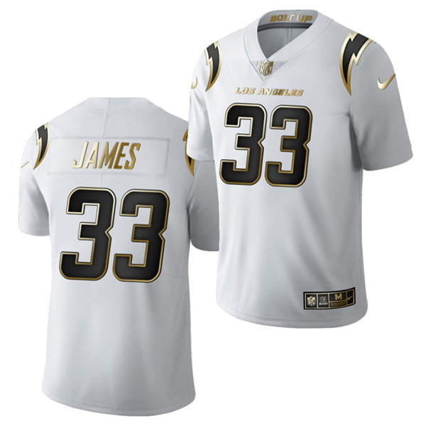 Mens Los Angeles Chargers #33 Derwin James Nike White Golden Limited Jersey