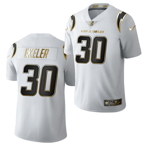 Mens Los Angeles Chargers #30 Austin Ekeler Nike White Golden Limited Jersey