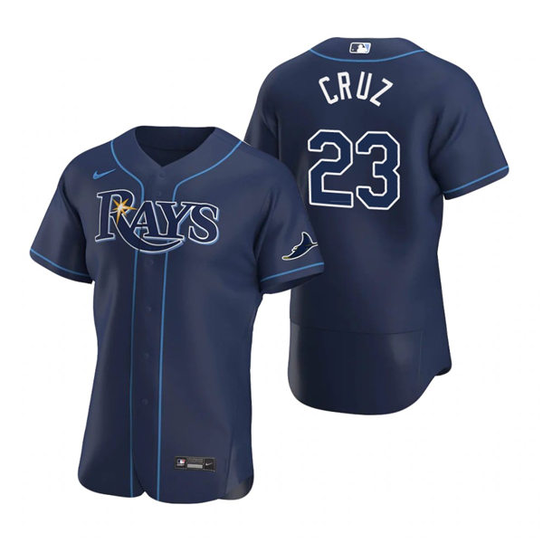 Mens Tampa Bay Rays #23 Nelson Cruz Nike Navy Alternate FlexBase Jersey