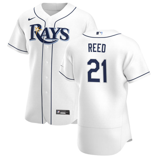 Mens Tampa Bay Rays #21 Cody Reed Nike White Home FlexBase Baseball Jersey