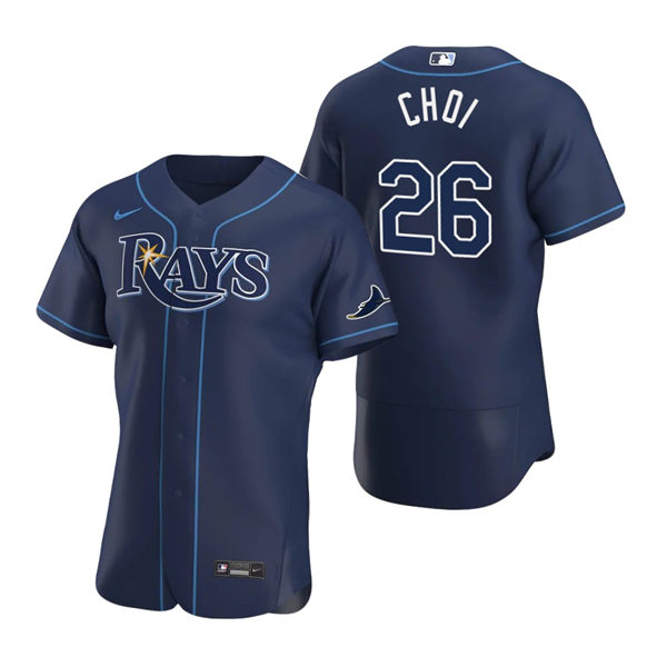 Mens Tampa Bay Rays #26 Ji-Man Choi Nike Navy Alternate FlexBase Jersey