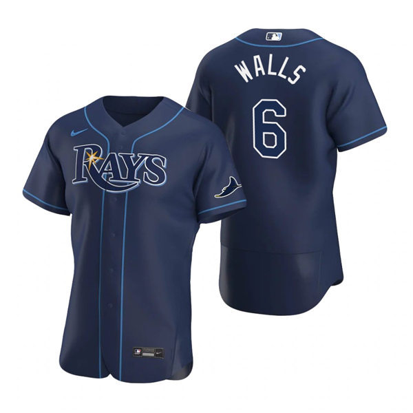 Mens Tampa Bay Rays #6 Taylor Walls Nike Navy Alternate FlexBase Jersey Mens Tampa Bay Rays #6 Taylor Walls Nike Navy Alternate FlexBase Jersey