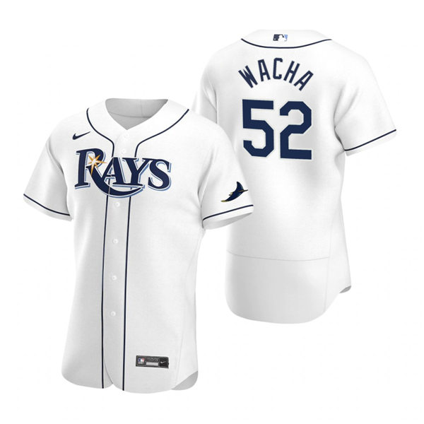 Mens Tampa Bay Rays #52 Michael Wacha Nike White Home FlexBase Baseball Jersey