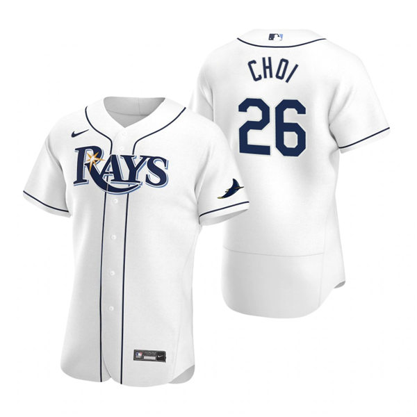 Mens Tampa Bay Rays #26 Ji-Man Choi Nike White Home FlexBase Baseball Jersey