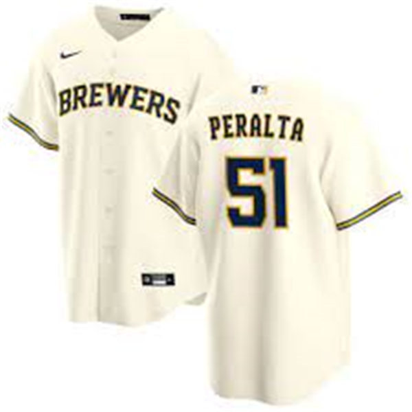 Youth Milwaukee Brewers #51 Freddy Peralta Nike Cream Home Jersey