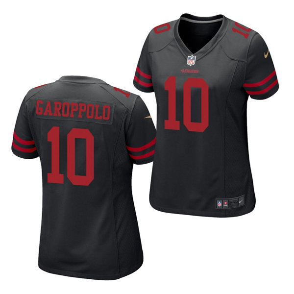 Womens San Francisco 49ers #10 Jimmy Garoppolo Nike Black Limited Player Jersey