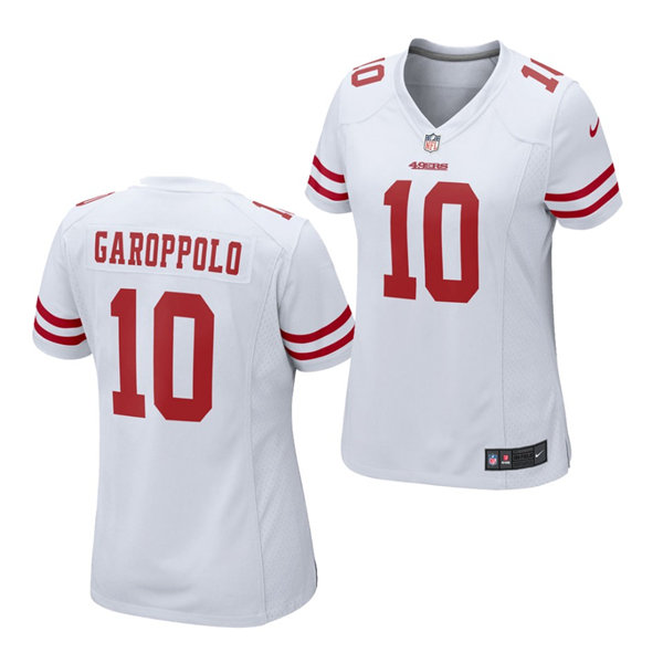 Womens San Francisco 49ers #10 Jimmy Garoppolo Nike White Limited Player Jersey Womens San Francisco 49ers #10 Jimmy Garoppolo Nike White Limited Player Jersey