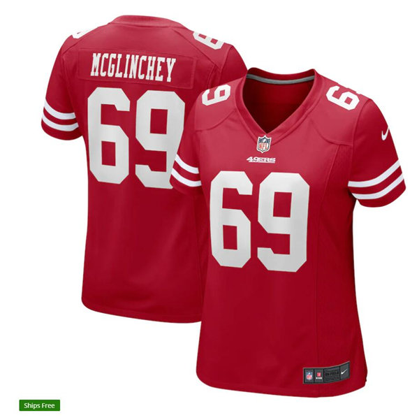 Womens San Francisco 49ers #69 Mike McGlinchey Nike Scarlet Limited Player Jersey