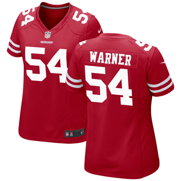 Womens San Francisco 49ers #54 Fred Warner Nike Scarlet Limited Player Jersey Womens San Francisco 49ers #54 Fred Warner Nike Scarlet Limited Player Jersey