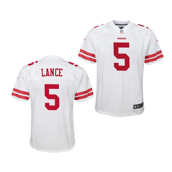 Youth San Francisco 49ers #5 Trey Lance Nike White Limited Player Jersey