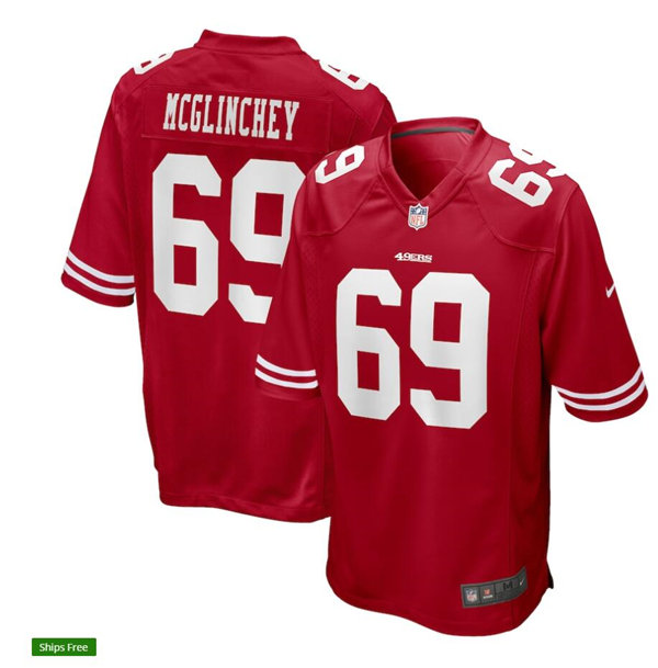 Mens San Francisco 49ers #69 Mike McGlinchey Nike Scarlet Vapor Limited Player Jersey Mens San Francisco 49ers #69 Mike McGlinchey Nike Scarlet Vapor Limited Player Jersey