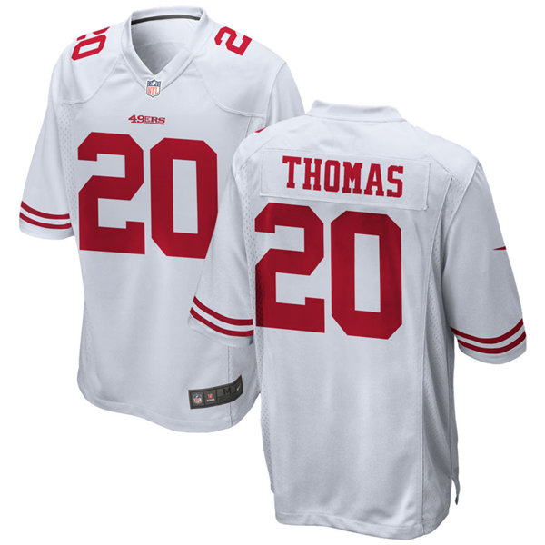 Mens San Francisco 49ers #20 Ambry Thomas Nike White Vapor Limited Player Jersey