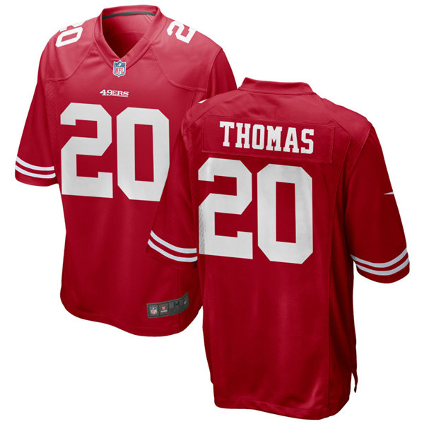 Mens San Francisco 49ers #20 Ambry Thomas Nike Scarlet Vapor Limited Player Jersey