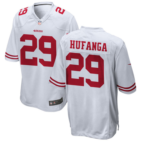 Mens San Francisco 49ers #29 Talanoa Hufanga Nike White Vapor Limited Player Jersey Mens San Francisco 49ers #29 Talanoa Hufanga Nike White Vapor Limited Player Jersey