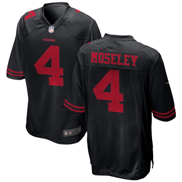 Mens San Francisco 49ers #4 Emmanuel Moseley Nike Black Alternate Vapor Limited Player Jersey