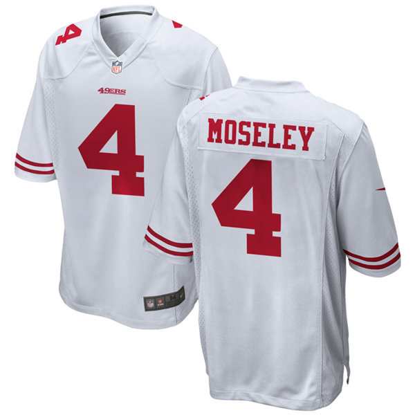 Mens San Francisco 49ers #4 Emmanuel Moseley Nike White Vapor Limited Player Jersey