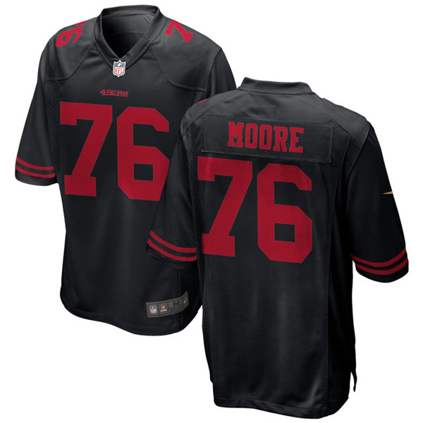 Mens San Francisco 49ers #76 Jaylon Moore Nike Black Alternate Vapor Limited Player Jersey