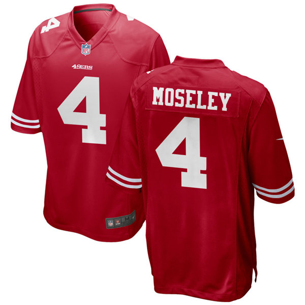 Mens San Francisco 49ers #4 Emmanuel Moseley Nike Scarlet Vapor Limited Player Jersey