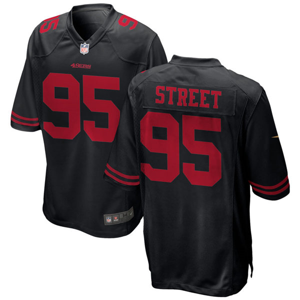 Mens San Francisco 49ers #95 Kentavius Street Nike Black Alternate Vapor Limited Player Jersey