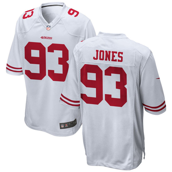 Mens San Francisco 49ers #93 D.J. Jones Nike White Vapor Limited Player Jersey