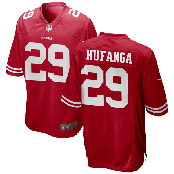 Mens San Francisco 49ers #29 Talanoa Hufanga Nike Scarlet Vapor Limited Player Jersey