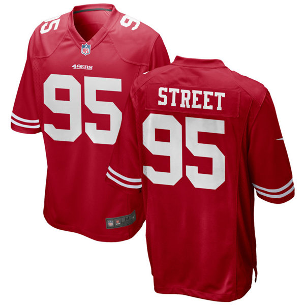Mens San Francisco 49ers #95 Kentavius Street Nike Scarlet Vapor Limited Player Jersey