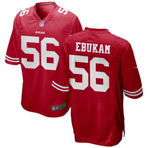 Mens San Francisco 49ers #56 Samson Ebukam Nike Scarlet Vapor Limited Player Jersey