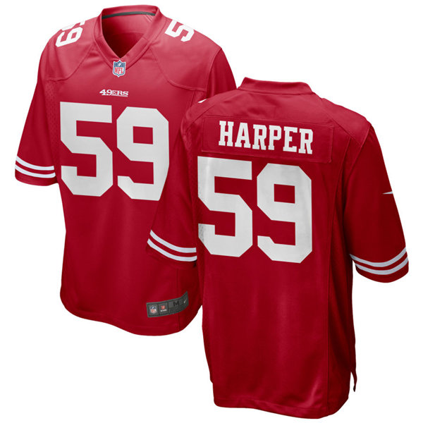 Mens San Francisco 49ers Retired Player #59 Willie Harper Nike Scarlet Vapor Limited Player Jersey