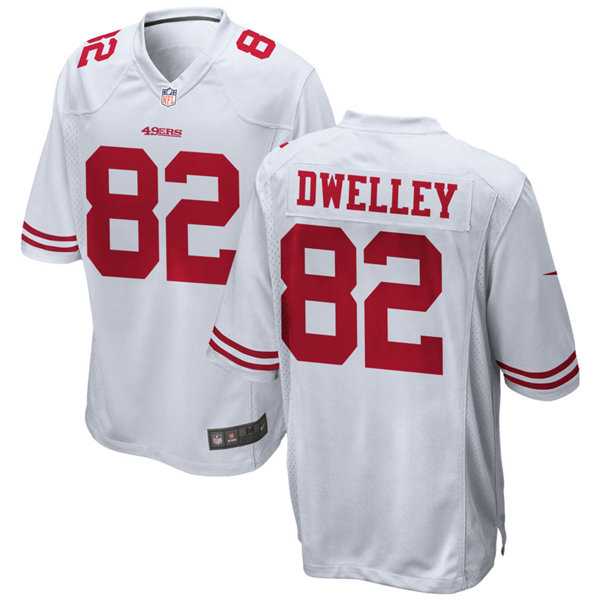 Mens San Francisco 49ers #82 Ross Dwelley Nike White Vapor Limited Player Jersey