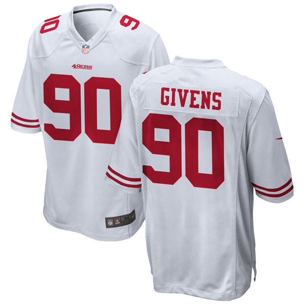 Mens San Francisco 49ers #90 Kevin Givens Nike White Vapor Limited Player Jersey