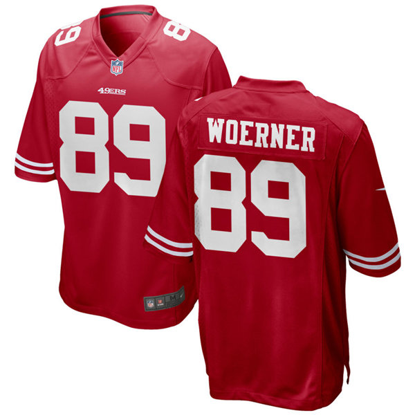 Mens San Francisco 49ers #89 Charlie Woerner Nike Scarlet Vapor Limited Player Jersey