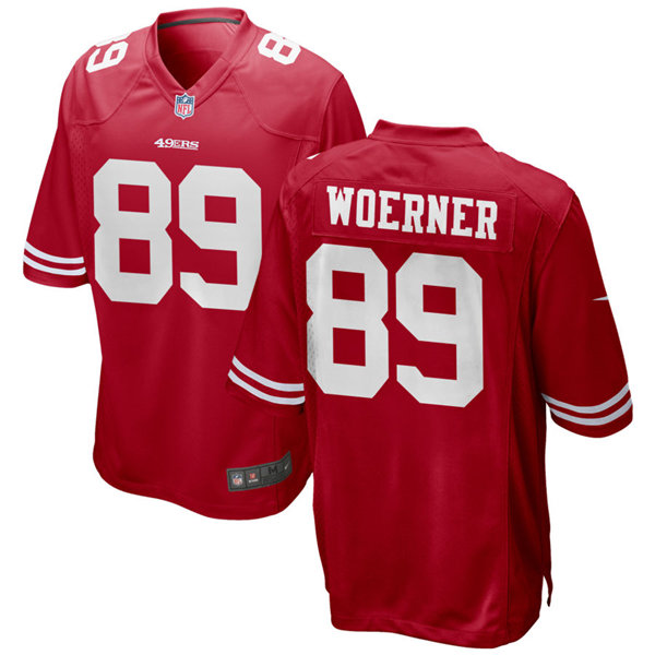 Mens San Francisco 49ers #89 Charlie Woerner Nike Scarlet Vapor Limited Player Jersey Mens San Francisco 49ers #89 Charlie Woerner Nike Scarlet Vapor Limited Player Jersey