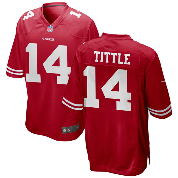 Mens San Francisco 49ers Retired Player #14 Y. A. Tittle Nike Scarlet Vapor Limited Player Jersey