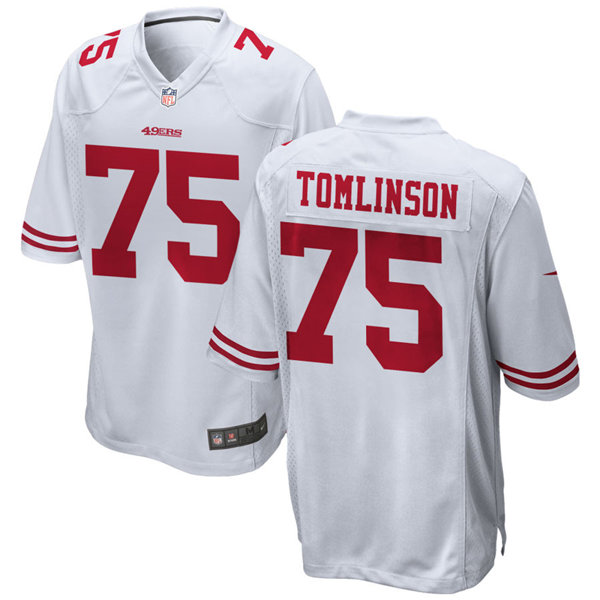 Mens San Francisco 49ers #75 Laken Tomlinson Nike White Vapor Limited Player Jersey
