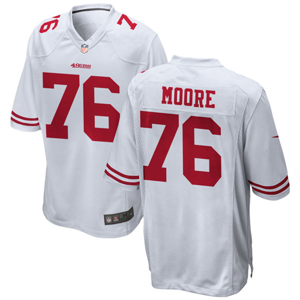Mens San Francisco 49ers #76 Jaylon Moore Nike White Vapor Limited Player Jersey
