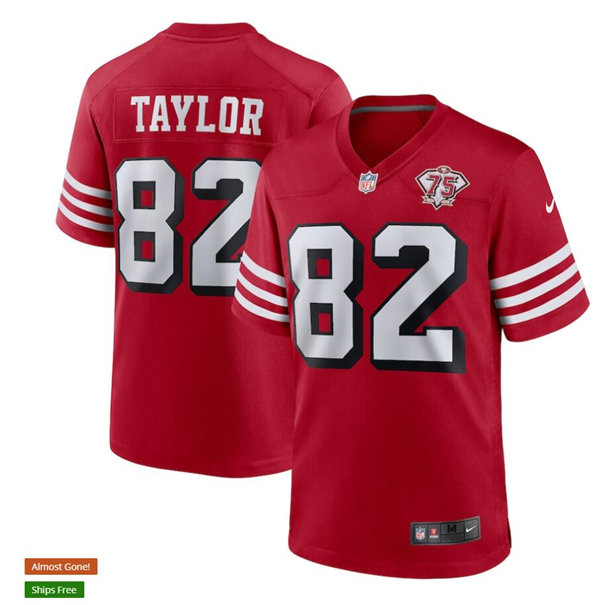 Mens San Francisco 49ers Retired Player #82 John Taylor Nike Scarlet Retro 1994 75th Anniversary Throwback Classic Limited Jersey Mens San Francisco 49ers Retired Player #82 John Taylor Nike Scarlet Retro 1994 75th Anniversary Throwback Classic Limited Jersey