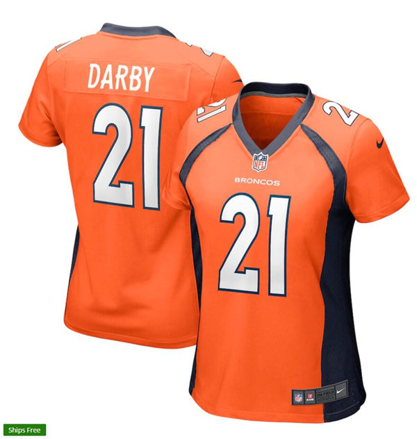 Womens Denver Broncos #21 Ronald Darby Nike Orange Limited Player Jersey