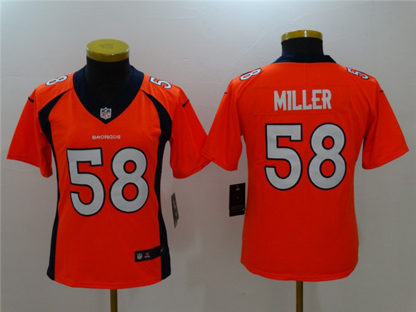 Womens Denver Broncos #58 Von Miller Nike Orange Limited Player Jersey