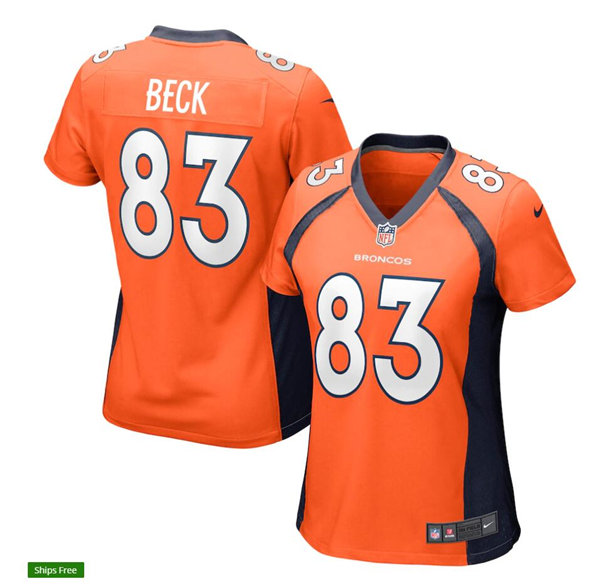 Womens Denver Broncos #83 Andrew Beck Nike Orange Limited Player Jersey Womens Denver Broncos #83 Andrew Beck Nike Orange Limited Player Jersey