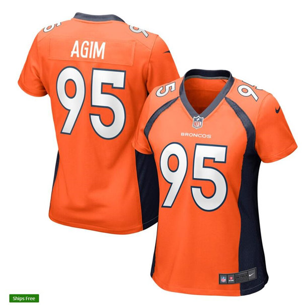 Womens Denver Broncos #95 McTelvin Agim Nike Orange Limited Player Jersey