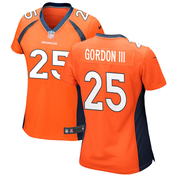 Womens Denver Broncos #25 Melvin Gordon Nike Orange Limited Player Jersey