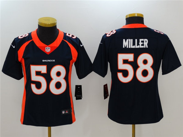 Womens Denver Broncos #58 Von Miller Nike Navy Limited Player Jersey
