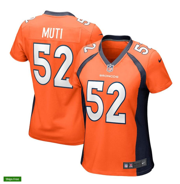 Womens Denver Broncos #52 Netane Muti Nike Orange Limited Player Jersey
